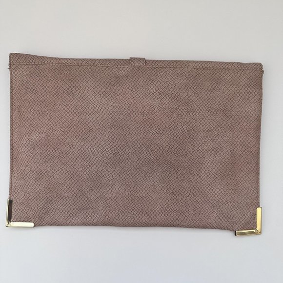 Asos Brown/Taupe Envelope Clutch With Gold Detail - Picture 4 of 5
